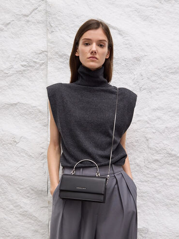 محفظة طويلة كريستين بيد منحوتة, أسود كلاسيكي, hi-res