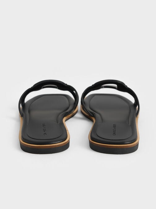 صندل إيزلي سهل الارتداء بتصميم مزين بفتحات, أسود, hi-res