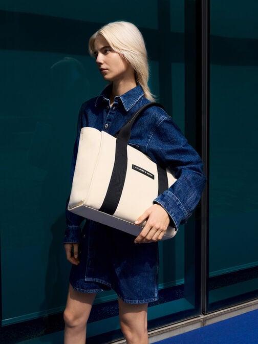 Large Kay Canvas Tote Bag, Multi, hi-res