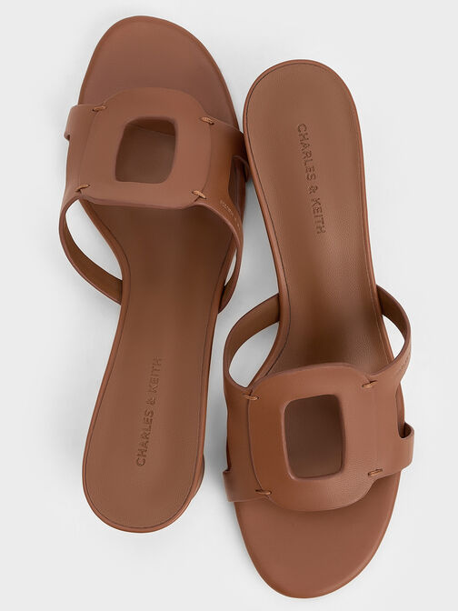 صندل إيزلي بكعب وتصميم مزين بفتحات, كراميل, hi-res