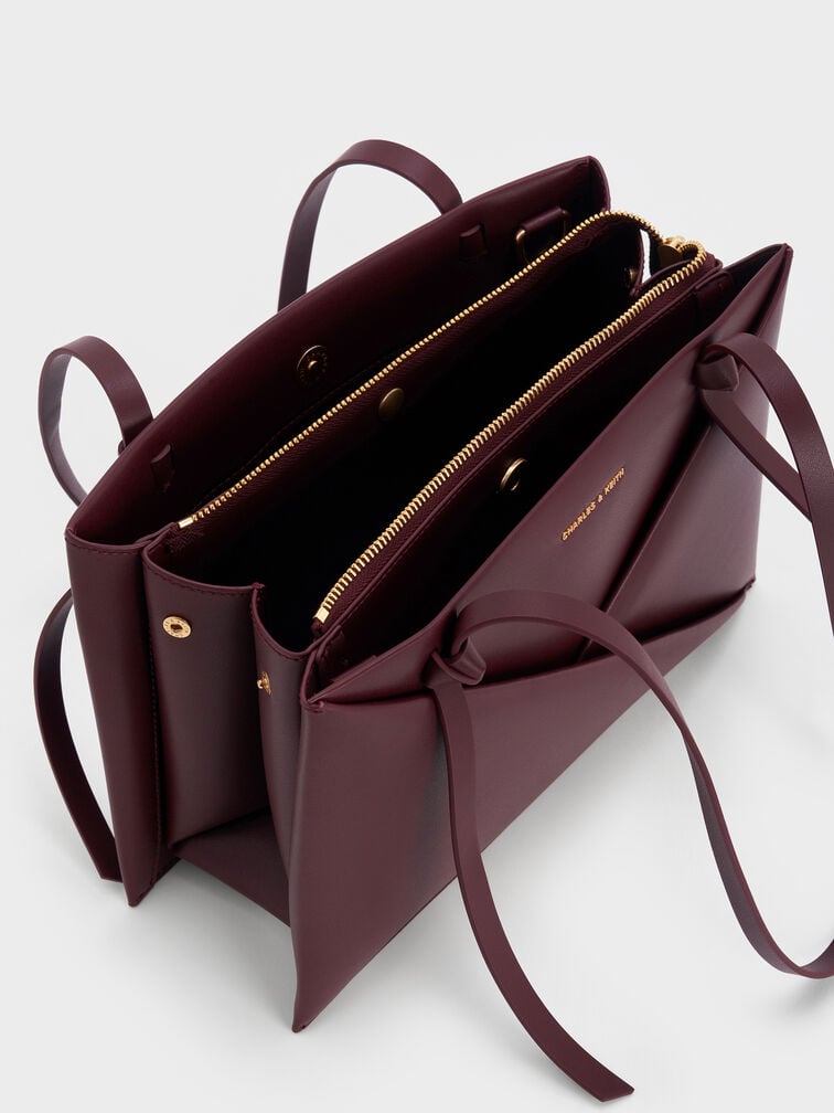 Midori Geometric Tote Bag, Wineberry Red, hi-res