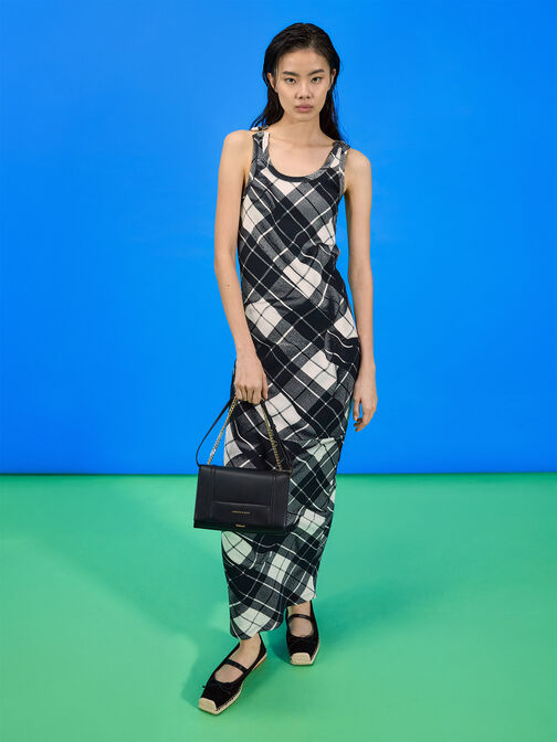 Shalia Chain-Strap Shoulder Bag, Black, hi-res