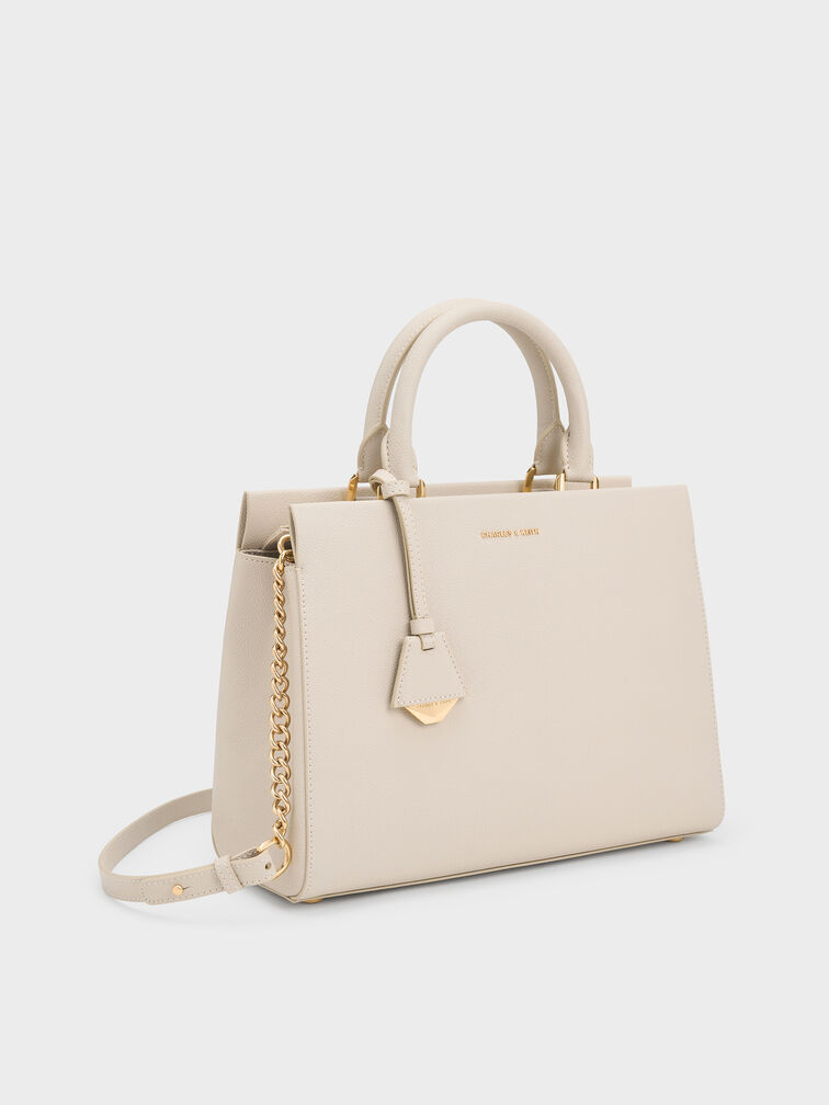Mirabelle Structured Top Handle bag, Ivory, hi-res