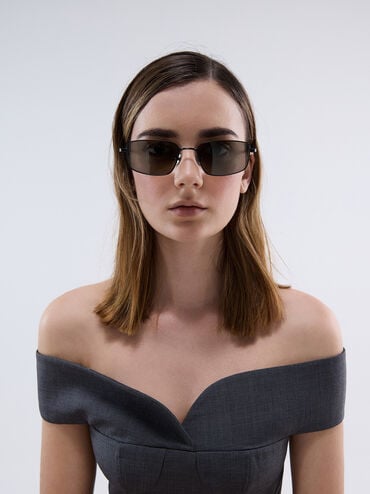 نظارة شمسية إينارا بإطار معدني, أسود, hi-res