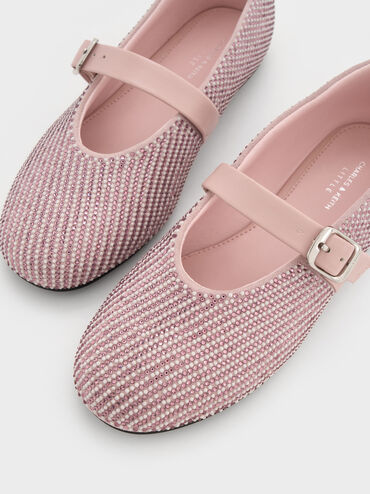 حذاء ماري جين مزين بكريستال ولؤلؤ, وردي فاتح, hi-res