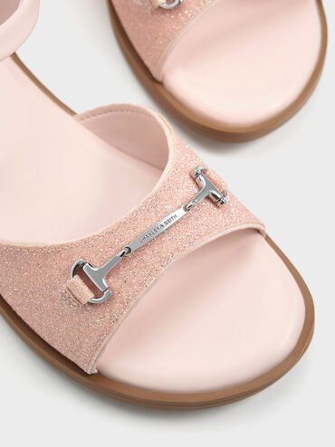 Girls' Erinna Glittered Metallic-Accent Sandals, Light Pink, hi-res