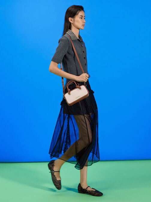 Sammie Canvas Knotted-Handle Elongated Bag, Taupe Canvas, hi-res