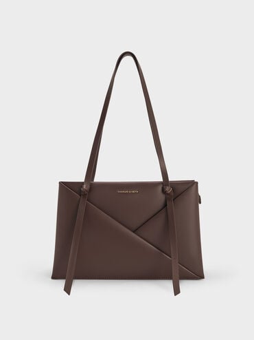Midori Geometric Tote Bag, Espresso Brown, hi-res