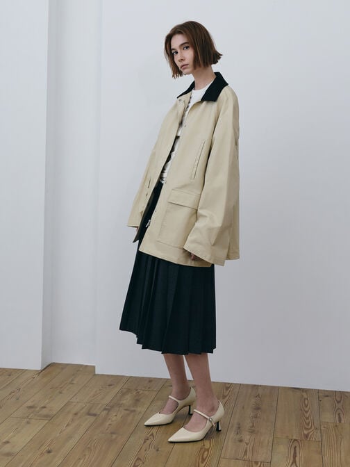 حذاء ماري جين بمقدمة مدببة, بيج, hi-res