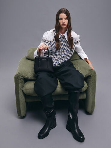 Allyn Structured Trapeze Tote Bag, Noir, hi-res