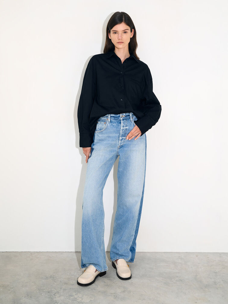 حذاء لوفرز هيتي بإبزيم معدني وحزام, أبيض طباشيري, hi-res