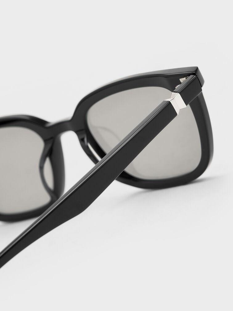 نظارة شمسية مود مربعة أسيتات مُعاد تدويره, أسود, hi-res