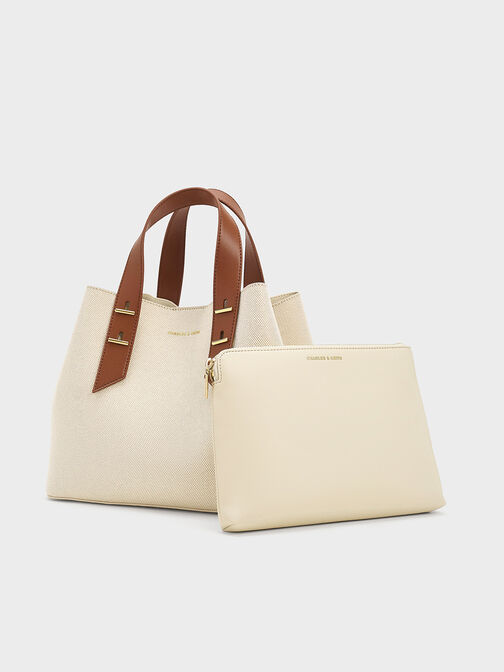 Shania Canvas Tote Bag, Chocolate, hi-res