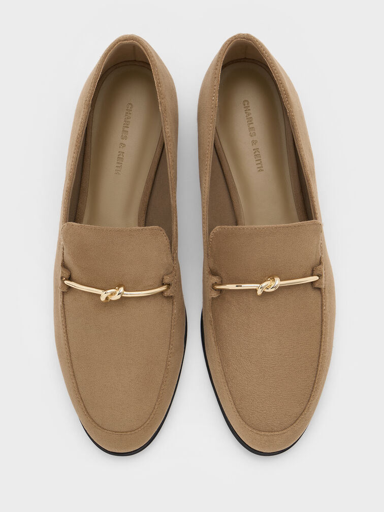 حذاء لوفرز من الشمواه مزين بعقدة معدنية, جملي, hi-res