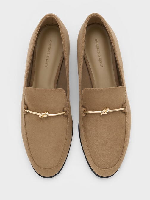 حذاء لوفرز من الشمواه مزين بعقدة معدنية, جملي, hi-res