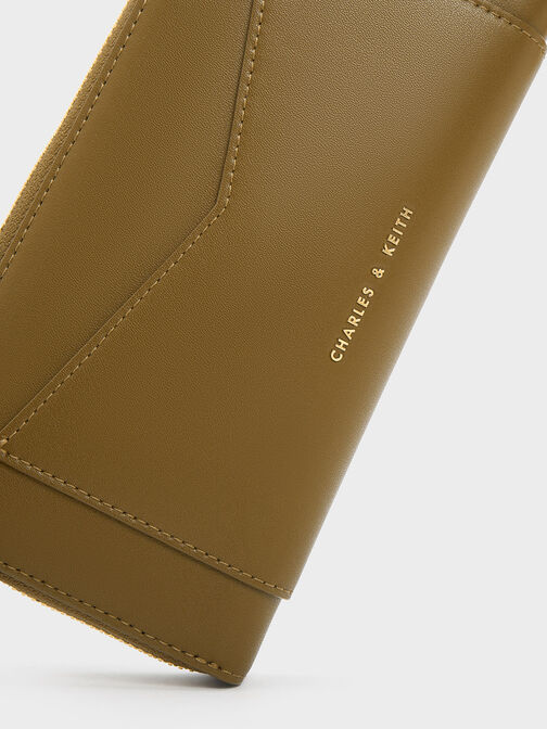 محفظة غايا بسحّاب يحيطها بالكامل, كاكي, hi-res