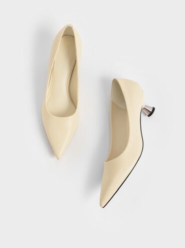 حذاء بامبس بكعب بكرة, أبيض طباشيري, hi-res