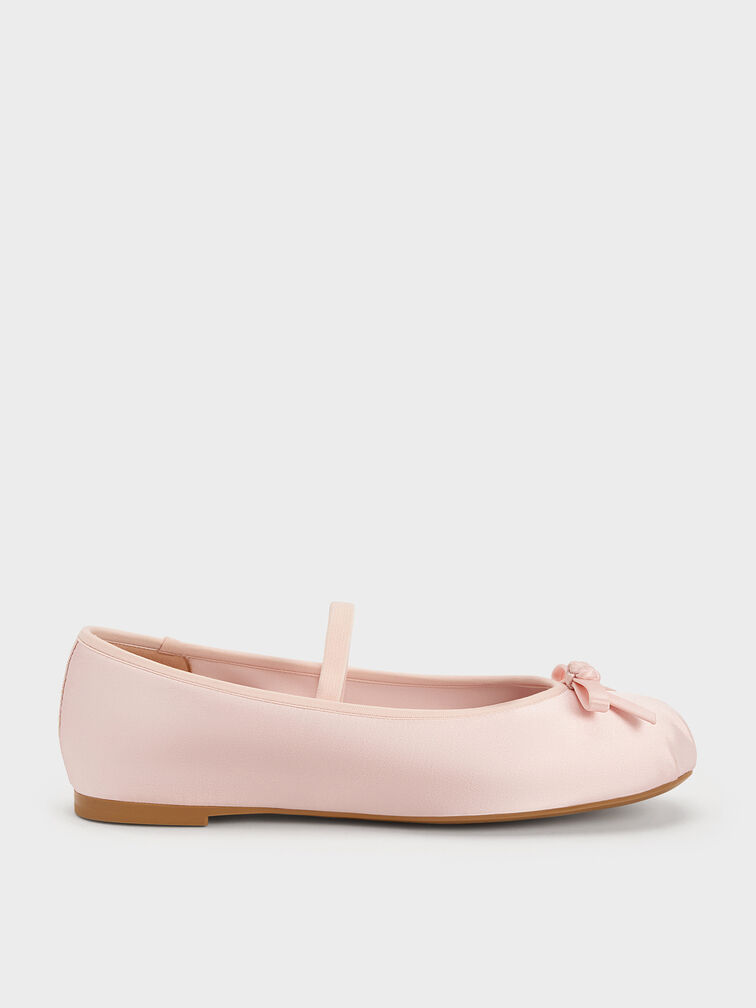 Kelis Rose-Bow Mary Jane Flats, Light Pink, hi-res