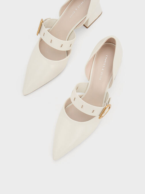 Sepphe Metallic Buckle D'Orsay Pumps, Cream, hi-res