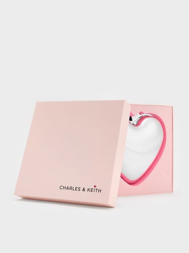 Metallic Heart Crossbody Bag, Silver, hi-res