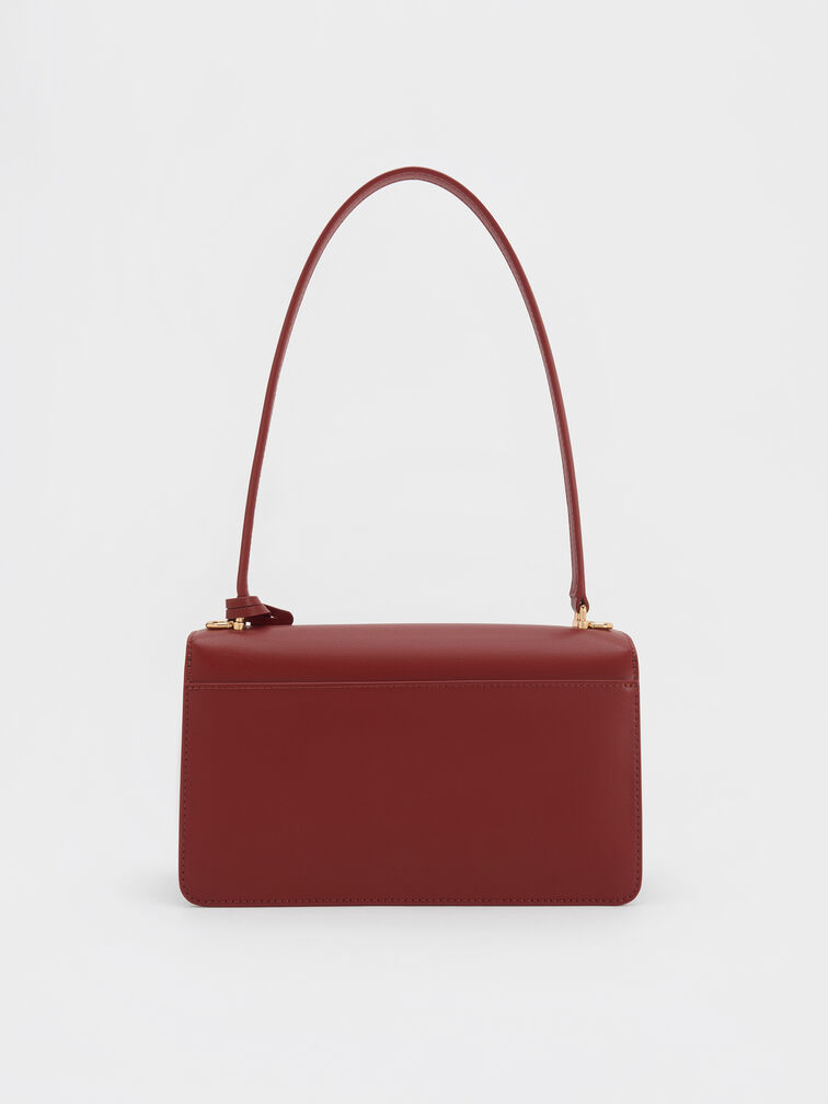 حقيبة كتف من سلسلة حبل أسيلين, برغندي, hi-res