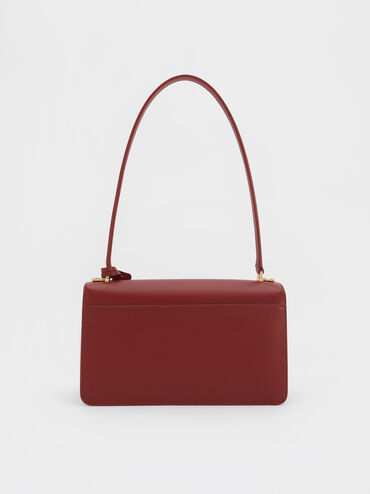 حقيبة كتف من سلسلة حبل أسيلين, برغندي, hi-res