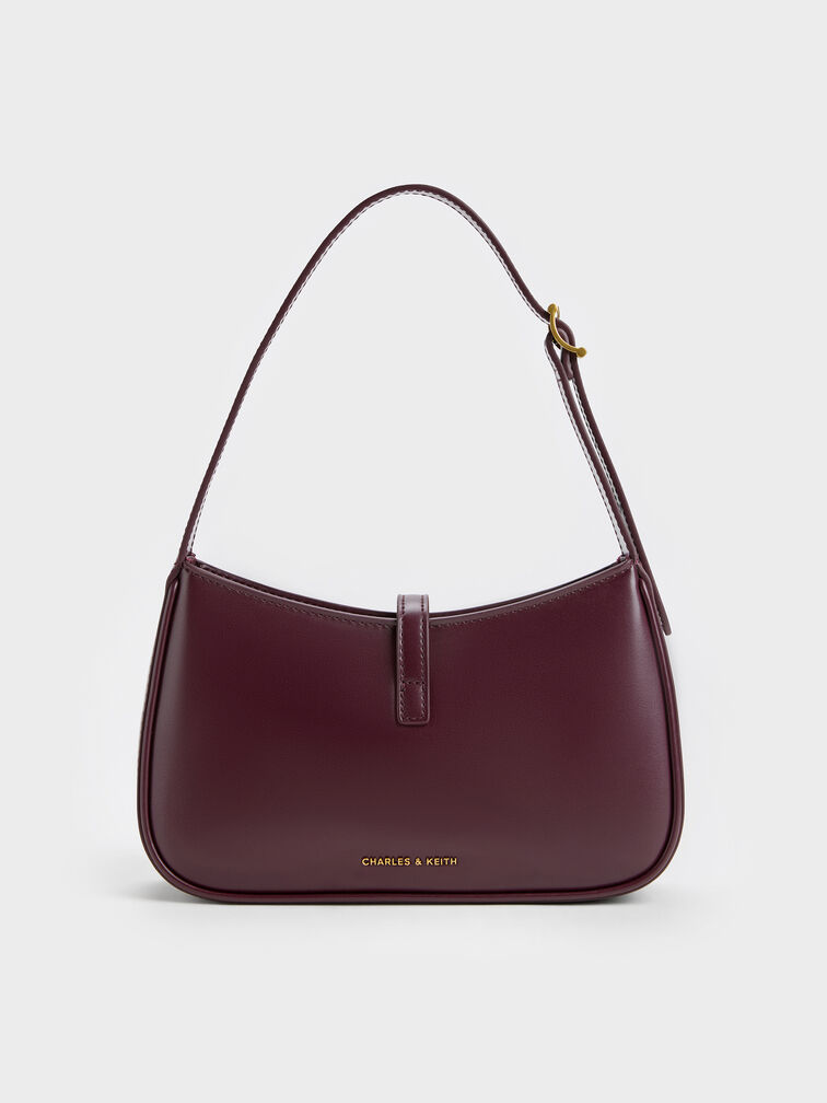 شنطة كتف سيسيا بإكسسوار معدني, أحمر توتي فاخر, hi-res