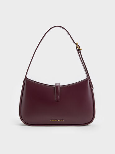 شنطة كتف سيسيا بإكسسوار معدني, أحمر توتي فاخر, hi-res