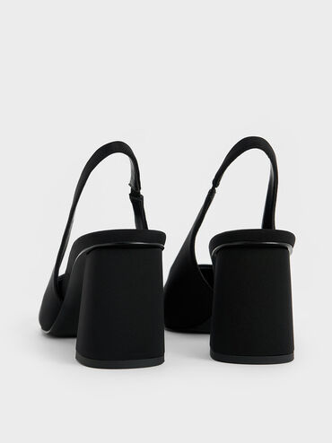 حذاء تيغان بكعب مفتوح من الخلف مائل من الإيلاستين, أسود, hi-res