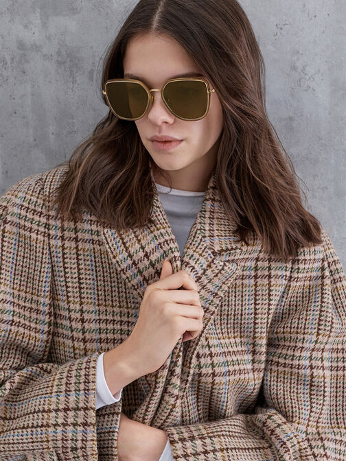 نظارات ليزبث تصميم فراشة, بني كستنائي, hi-res