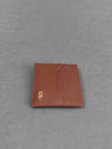 Carli Leather Multi-Slot Card Holder, Cognac, hi-res