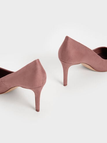 حذاء إيمي بكعب ستيليتو ومقدمة مدببة وملمس فاخر أنيق, موف, hi-res