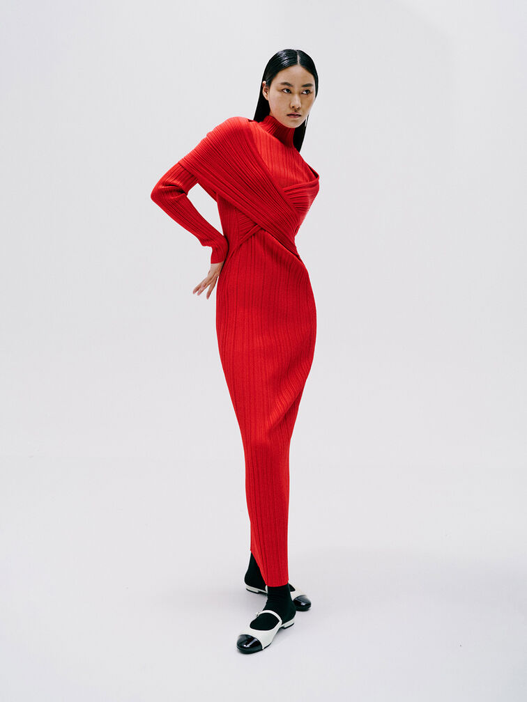 Pearl-Embellished Cap-Toe Flat Mules, White, hi-res