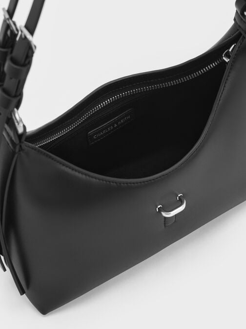 Lark Studded Belted Shoulder Bag, Noir, hi-res