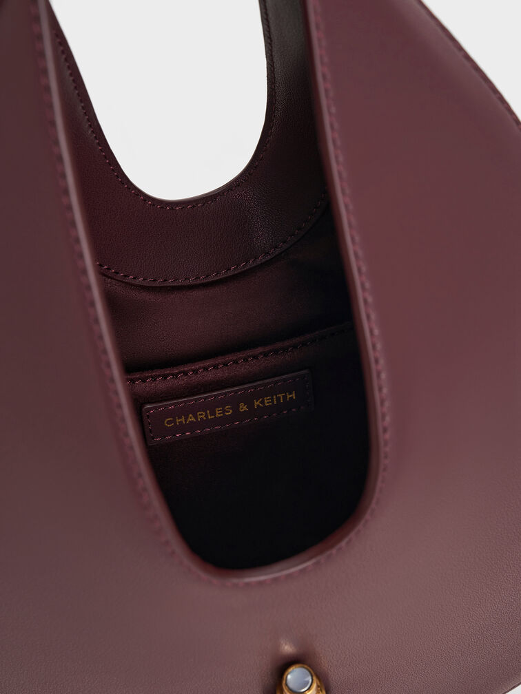 Cesia Metallic-Accent Hobo Bag, Wineberry Red, hi-res