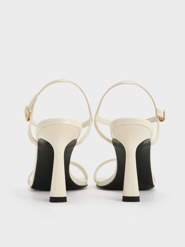 Patent Square-Toe Ankle-Strap Heeled Sandals, Chalk, hi-res
