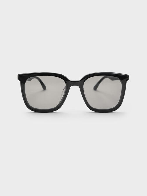 Maude Recycled Acetate Square Sunglasses, Black, hi-res