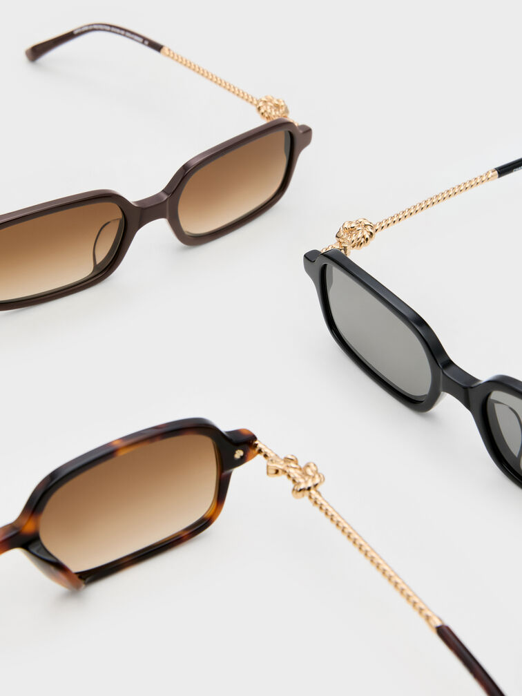 Sable Knot Rectangular Sunglasses, T. Shell, hi-res