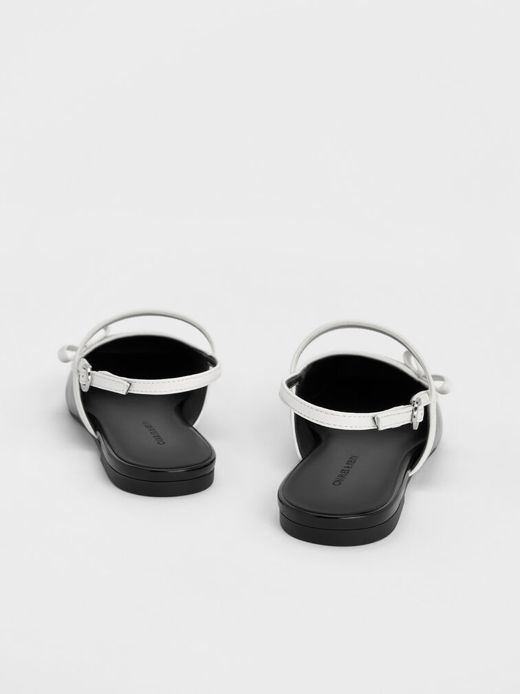 Two-Tone Bow Slingback Mary Jane Flats, Black Boxed, hi-res