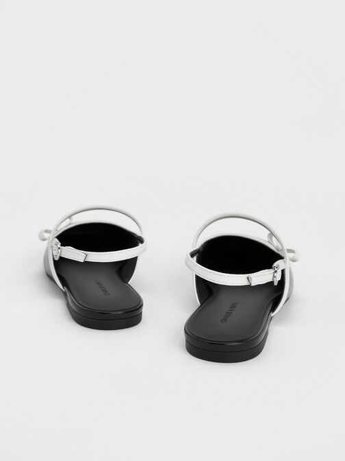 Two-Tone Bow Slingback Mary Jane Flats, Black Boxed, hi-res