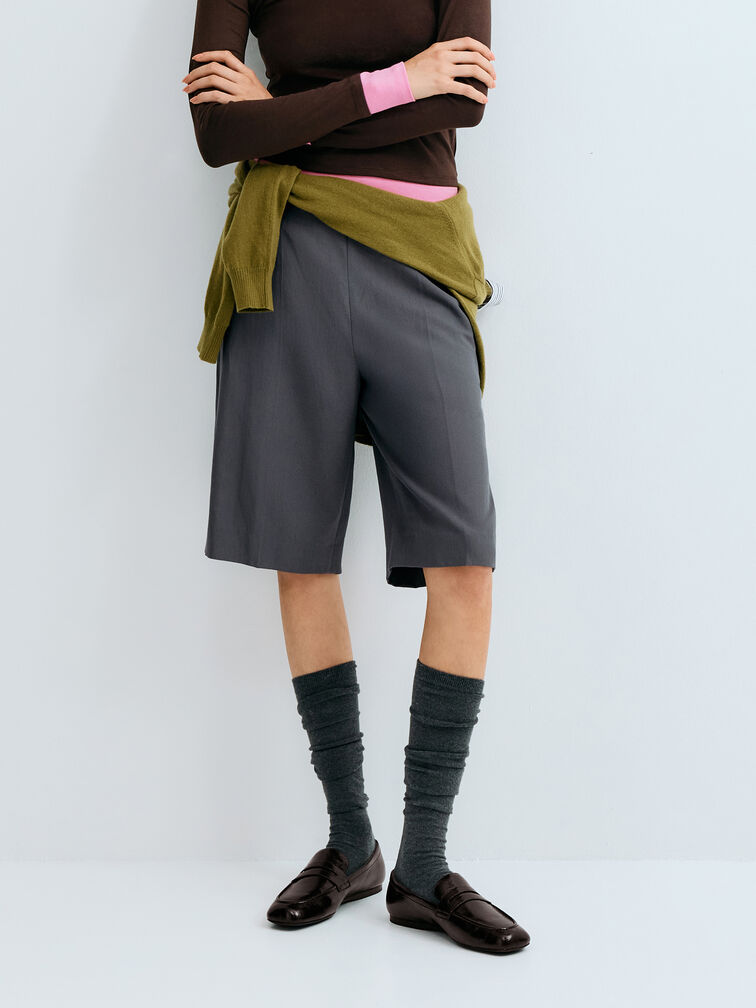 Crinkle-Effect Penny Loafers, Dark Brown, hi-res