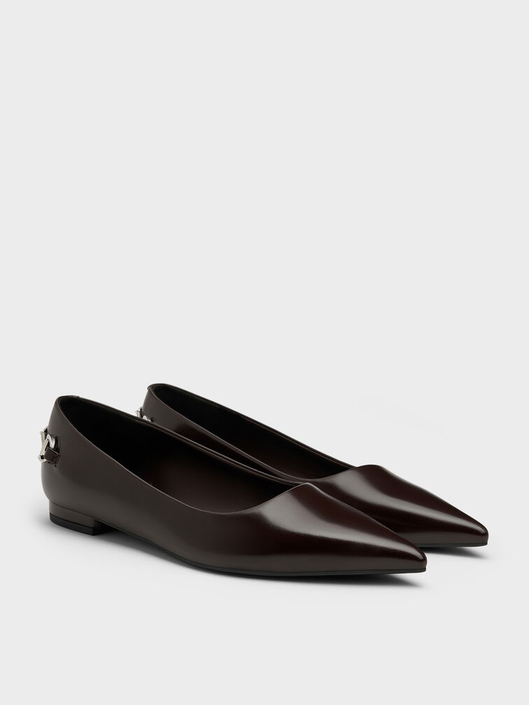 Erinna Metallic-Accent Pointed-Toe Flats, Burgundy, hi-res