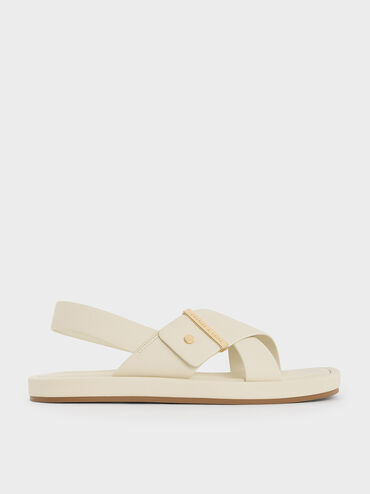 Audra Crossover-Strap Slingback Sandals, Chalk, hi-res