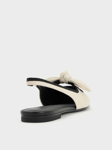 Knot-Bow Slingback Flats, Chalk, hi-res