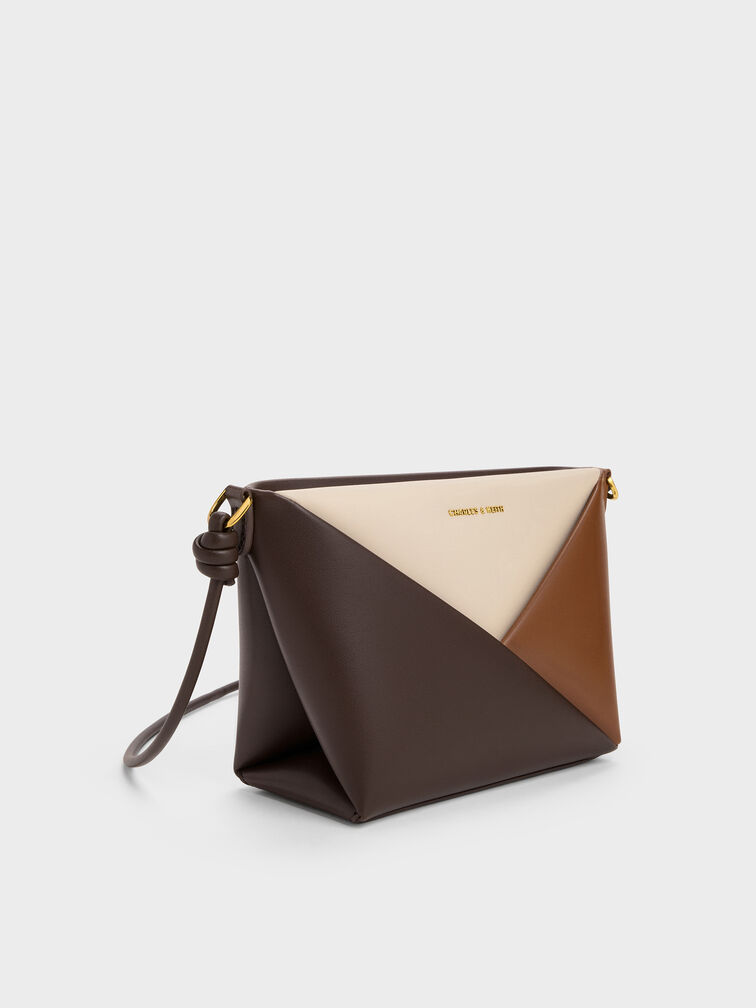 Midori Colourblock Geometric Crossbody Bag, Multi Brown, hi-res