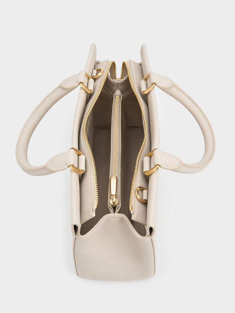 Mirabelle Structured Top Handle bag, Ivory, hi-res