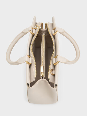 Mirabelle Structured Top Handle bag, Ivory, hi-res