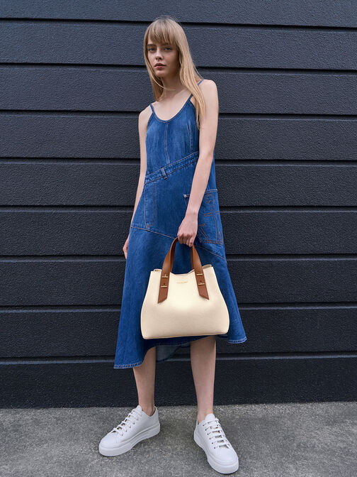 Shania Canvas Tote Bag, Chocolate, hi-res