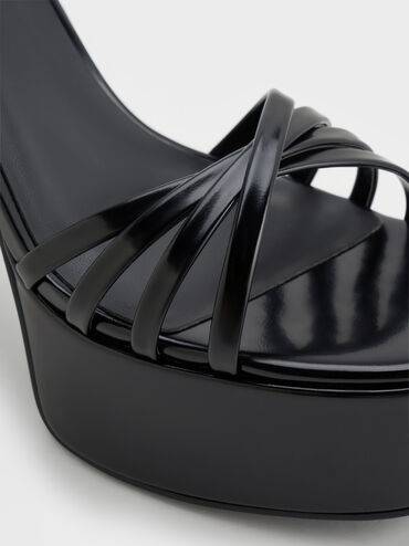 Georgina Ankle-Strap Platform Sandals, Black Boxed, hi-res