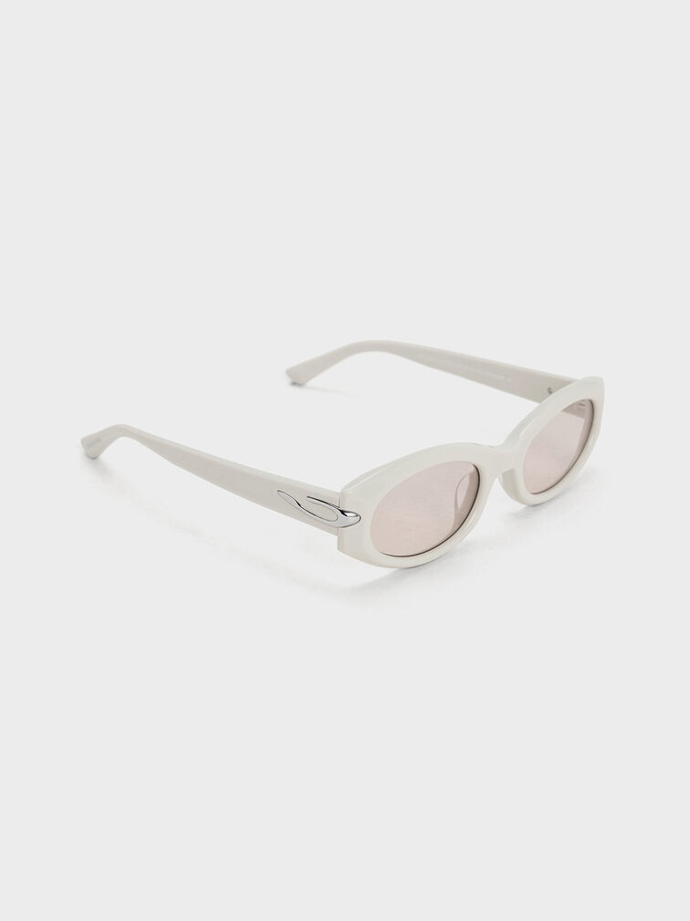 Edie Oval Sunglasses, Chalk, hi-res